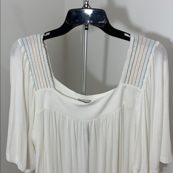LAST ONE AVAILABLE! - New Plus Size Square Neck Blouse Embroidered Neck Size 18 - Picture 2 of 10